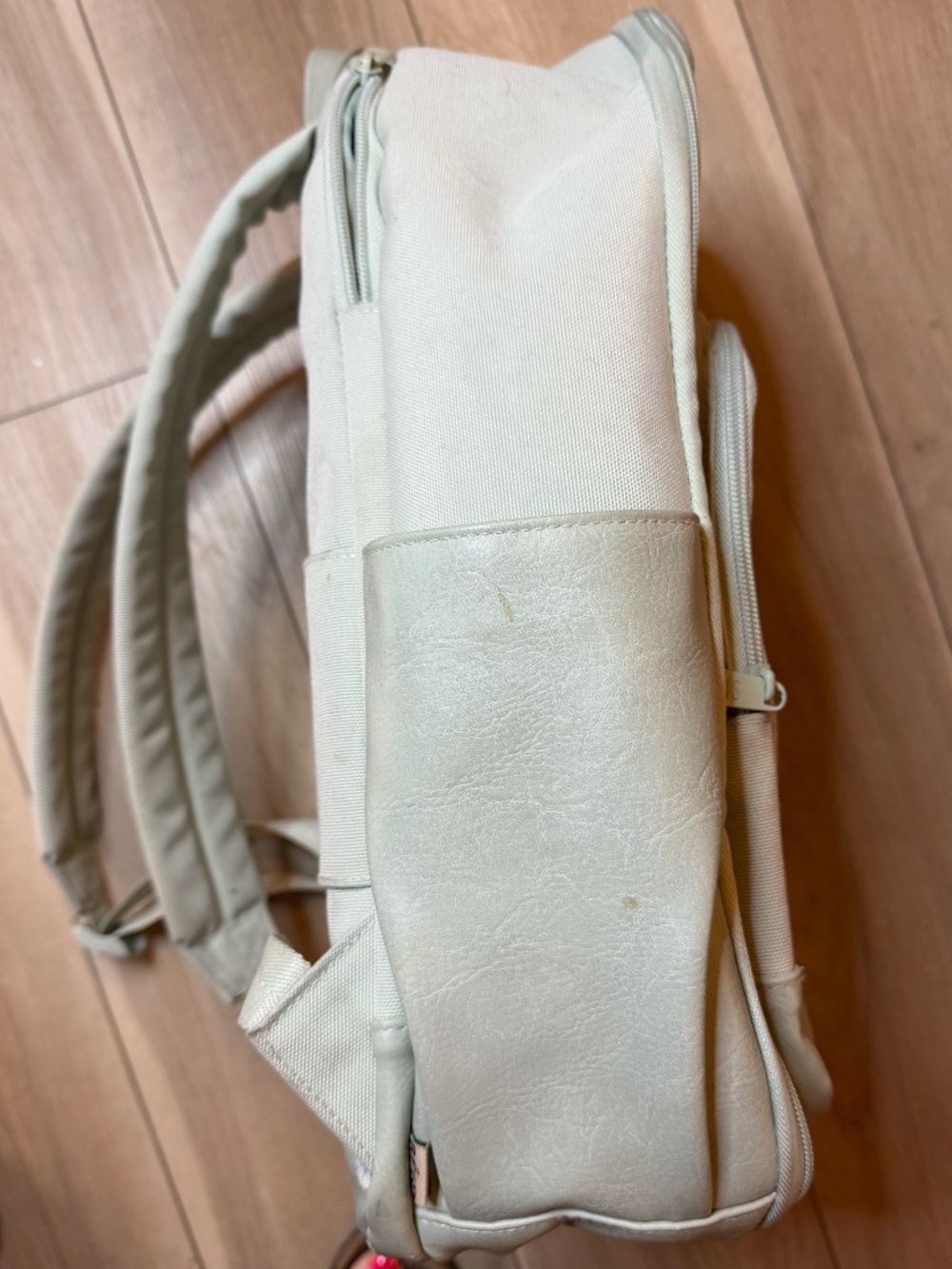 BEIS Backpack Pale Green Travel Laptop School Bag Neutral Everyday - Picture 4 of 9